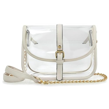 Chic Clear Saddle Cross Body Bag with Chain Strap for Women