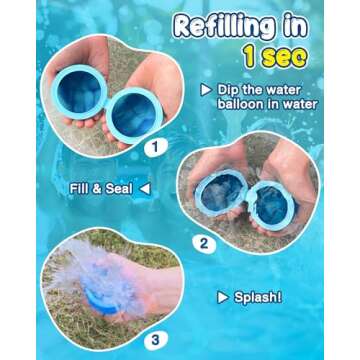 Reusable Water Balloons for Kids - 【12 Pack】 Magnetic Silicone Water Bomb with Mesh Bag, Summer Toys Swimming Pool Party Supplies Bath Toy Outdoor Idea Gift for Kids