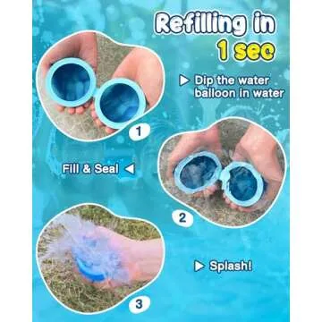 Reusable Water Balloons for Kids - 【12 Pack】 Magnetic Silicone Water Bomb with Mesh Bag, Summer Toys Swimming Pool Party Supplies Bath Toy Outdoor Idea Gift for Kids