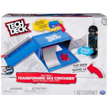 Tech Deck, Transforming SK8 Container Pro Modular Skatepark with Exclusive Fingerboard, Kids Toy for...