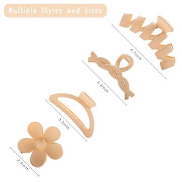 8PCS Flower Claw Clips - Non-Slip Hair Accessories