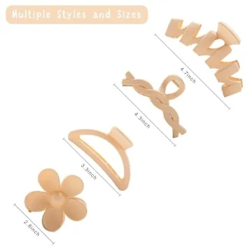 8PCS Flower Claw Clips - Non-Slip Hair Accessories