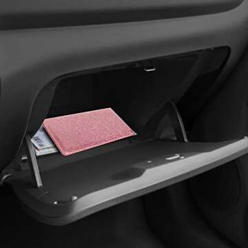 Dalueery.H Car Registration and Insurance Holder Registration and Insurance Card Holder Car Essentials for Women Car Insurance and Registration Card Holder Men Pink Car Essentials (Bling Pink)