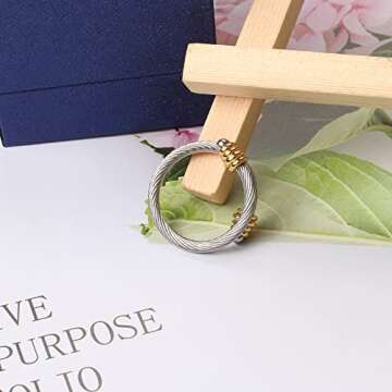 Dorriss Twisted Rings Cable Open Ring for Women Statement Adjustable Vintage Designer Fashion Brand Stainless Steel Jewelry with Box