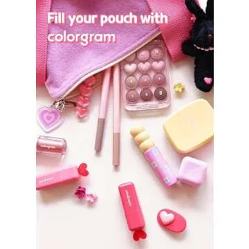 COLORGRAM Fruity Glass Tint Pearl Gloss | Long Lasting & Waterproof Lip Stain | Glossy Transparent Dewy Lip Gloss with subtle Pink Glitter, Buildable & Blendable for Glowing, Sparkling effect 0.11 Oz.