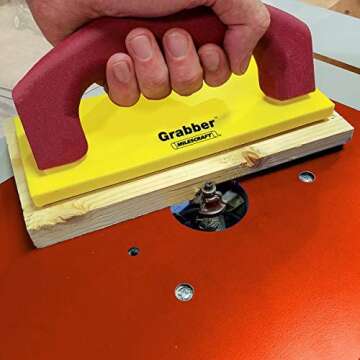 Milescraft 3403 GRABBER - Pushblock for Table Saws, Router Tables, Band Saws & Jointers, Yellow/Red