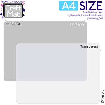 LEOBRO Silicone Mats for Crafts, 2 Pcs 11.69" x 8.26" Silicone Mats for Resin, Paint Clay Play Dough...