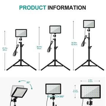 Photography Lighting Studio Lights 2-Pack LED RGB Kit with Adjustable Tripod Stand, 2500-9900K Dimma...