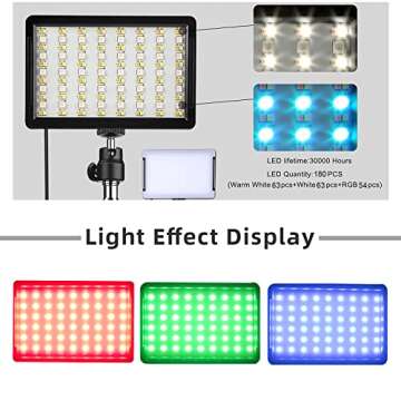 Photography Lighting Studio Lights 2-Pack LED RGB Kit with Adjustable Tripod Stand, 2500-9900K Dimmable for Photo, Streaming, Vlogging, and Background Illumination, Compatible with YouTube