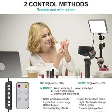 Photography Lighting Studio Lights 2-Pack LED RGB Kit with Adjustable Tripod Stand, 2500-9900K Dimmable for Photo, Streaming, Vlogging, and Background Illumination, Compatible with YouTube