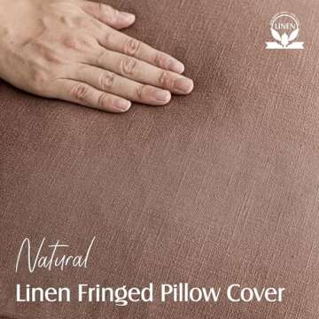 Foindtower Set of 2 Decorative Linen Fringe Throw Pillow Covers Cozy Farmhouse Boho Cushion Cover wi...