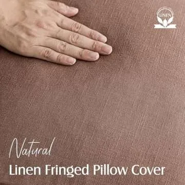 Foindtower Set of 2 Decorative Linen Fringe Throw Pillow Covers Cozy Farmhouse Boho Cushion Cover wi...