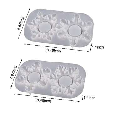 Voaesdk Snowflake Candle Holder Resin Molds - DIY Christmas Decor