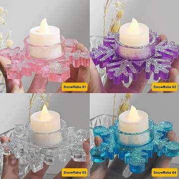Voaesdk Snowflake Candle Holder Molds for DIY Home Decor