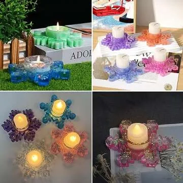 Voaesdk Snowflake Candle Holder Molds for DIY Home Decor