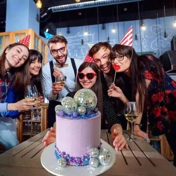 21 PCS DIY Disco Ball Cupcake Toppers Ornaments Reflective Mirror Ball Cake Decoration 70s Disco Themed Party Decoration for Disco Party Ornament 0.79in 1.18in 1.97in 2.76in