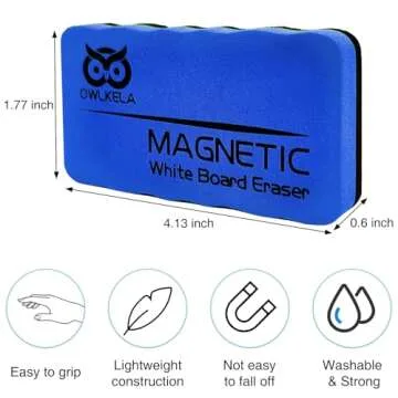 OWLKELA Dry Erase Erasers, Magnetic Whiteboard Erasers 8 Pack, Magnetic Dry Erasers for White Board,...