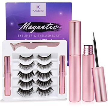 Arishine Magnetic Eyeliner and Lashes Kit for Easy Glam