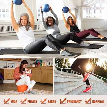 yeuG Pilates Socks Non-Slip Grip for Yoga & Barre