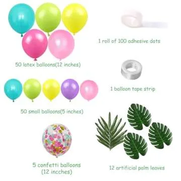 Hawaiian Tropical Balloon Garland Arch Kit Flamingo Palm Tree Pineapple Foil Balloons for Summer Beach Luau Themed Birthday Baby Shower Party