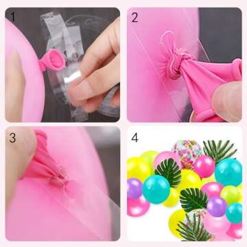Hawaiian Tropical Balloon Garland Arch Kit Flamingo Palm Tree Pineapple Foil Balloons for Summer Beach Luau Themed Birthday Baby Shower Party