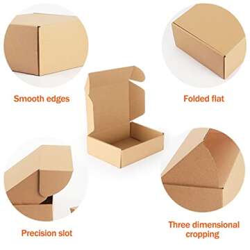 PHAREGE 7x5x2 inch Shipping Boxes Bulk 50 Pack Brown, Tab Lock Tuck Top Mailer Boxes for Packaging Small Business, Small Cardboard Gift Boxes for Wrapping Mailing Present
