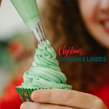 Christmas Cupcake Liners, 500 – Standard Size Xmas Design Holiday Baking Cups, Paper Muffin Cups for Christmas Parties, Holiday Decoration & Treats, Cupcake Wrappers, Cupcake Holders, cupcake carrier