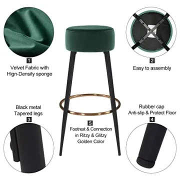 Stylish DUHOME Velvet Bar Stools for Modern Homes