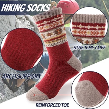 EBMORE Kids Merino Wool Hiking Socks for Winter Fun