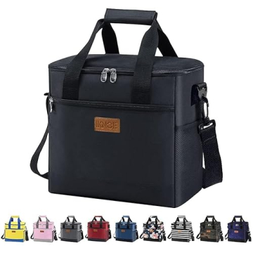 Ikone Large Cooler Bag Insulated Lunch Tote with Pockets