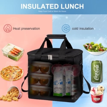 Ikone Large Cooler Bag Insulated Lunch Tote with Pockets