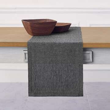 Elevate Your Space with Solino 100% Pure Linen Table Runner - Athena