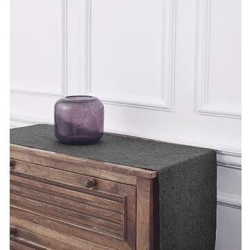 Elegant Pure Linen Table Runner - Solino Home Charcoal Grey