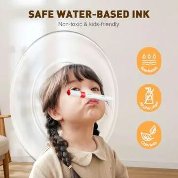 Washable Dual Tip Markers for Kids Ages 4-8, Brush & Chisel Tip, Water-Based Coloring Markers, Double-Tipped 24 Colors Marker Set with Storage Case, School Art Supplies for Boys & Girls 8-12