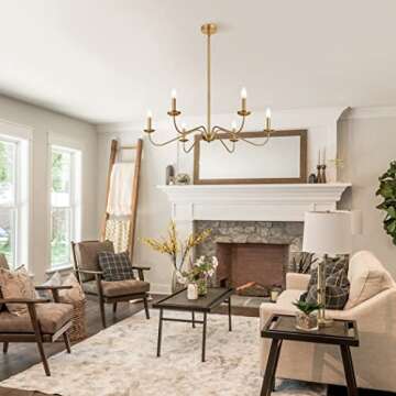 Jonsi Modern Gold Chandelier - Elegant 35 Inch Light Fixture