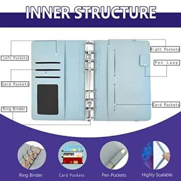 Budget Binder with Zipper Envelopes, Premium A6 Binder With Cash Envelopes for Budgeting, Money Organizer for Cash Coupon, Budget Planner with Money Envelopes for Cash(Flowers)