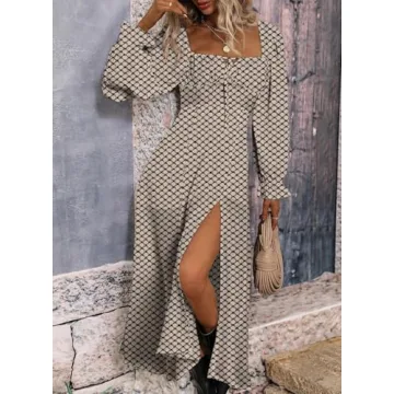 BLENCOT Women's Floral Tie Front Maxi Dress for Every Occasion