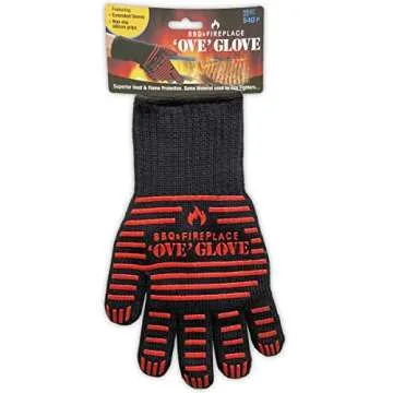 Ove Glove BBQ Superior Heat & Flame Protection- Extended Wrist for Additional Safety- Outdoor Cookin...