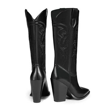 Stylish ISNOM Cowboy Boots for Women - Comfort & Versatility