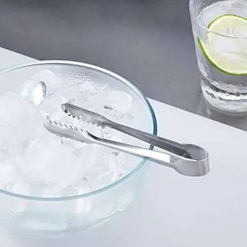 Amazon Basics Stainless Steel Ice Tongs, 6''