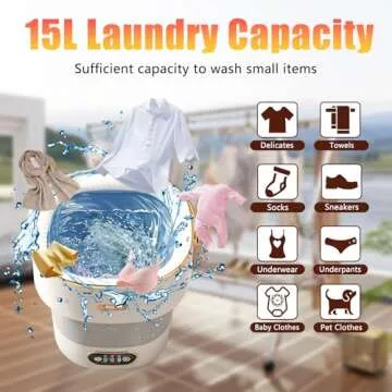 15L Portable Mini Washing Machine for Travel and Delicate Fabrics