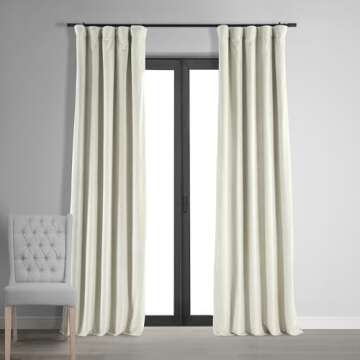 Elegant HPD Velvet Thermal Blackout Curtains 108 Inch
