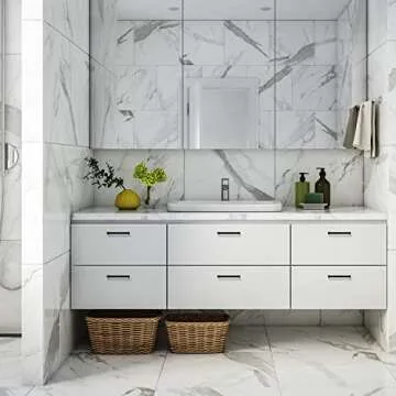 Ravinte 5 Pack Black Cabinet Pulls 5 Inch Square Cabinet Handles Matte Black Kitchen Hardware for Cabinet Square Drawer Pulls with Screwdriver