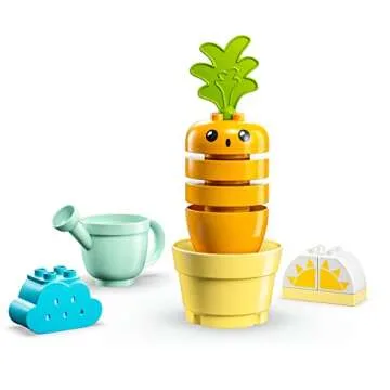 LEGO DUPLO My First Growing Carrot 10981, Stacking Toys for Babies 1.5+ Years Old with 4 Vegetable Bricks, Learning Educational Toy for Toddlers