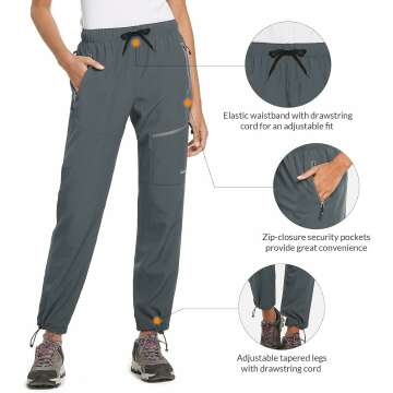 BALEAF Women's Lightweight Hiking Pants for All Seasons