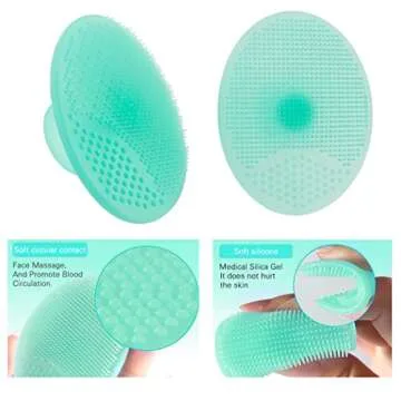 Silicone Face Scrubbers Exfoliator Brush-Facial Cleansing Brush Blackhead Scrubber Exfoliating, Precision Pore cleansing pad Acne Blackheads Removing Face Brush-2 Pack