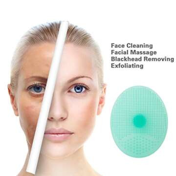 Silicone Face Scrubbers Exfoliator Brush-Facial Cleansing Brush Blackhead Scrubber Exfoliating, Precision Pore cleansing pad Acne Blackheads Removing Face Brush-2 Pack