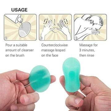 Silicone Face Scrubbers Exfoliator Brush-Facial Cleansing Brush Blackhead Scrubber Exfoliating, Precision Pore cleansing pad Acne Blackheads Removing Face Brush-2 Pack