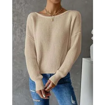 Labolliy Twist Back Pullover Sweater for Women Stylish