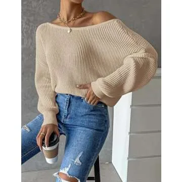 Labolliy Twist Back Pullover Sweater for Women Stylish